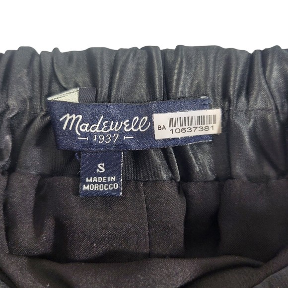 Madewell Black Pencil Knee Length Skirt Shiny With Pockets Women's Small Lined - Picture 3 of 5